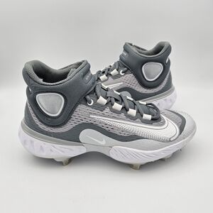 Nike Alpha Huarache Elite 4 Mid 'Wolf Grey White' Baseball Cleats Mens Size 7